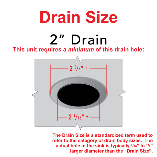 2" Trap Drain with 3/4" & 1" Hose Barb