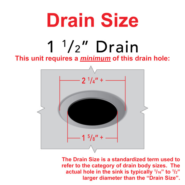 1 1/2" Flip / Trap Drain with Overflow with 3/4" & 1" Hose Barb