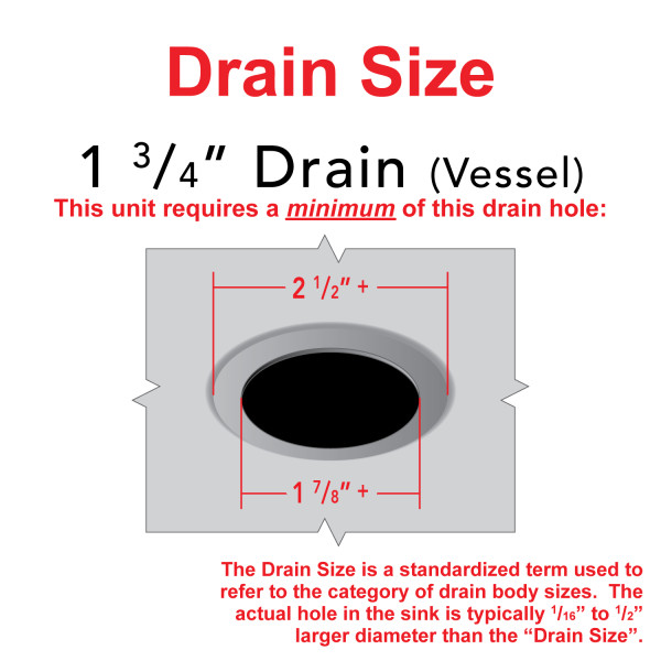 1 3/4" Touch / Trap Drain with 1 1/4"-M Thread