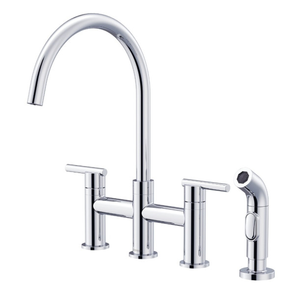 Parma- 2 Handle Bridge Kitchen Faucet With Sprayer