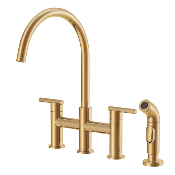 Parma- 2 Handle Bridge Kitchen Faucet With Sprayer