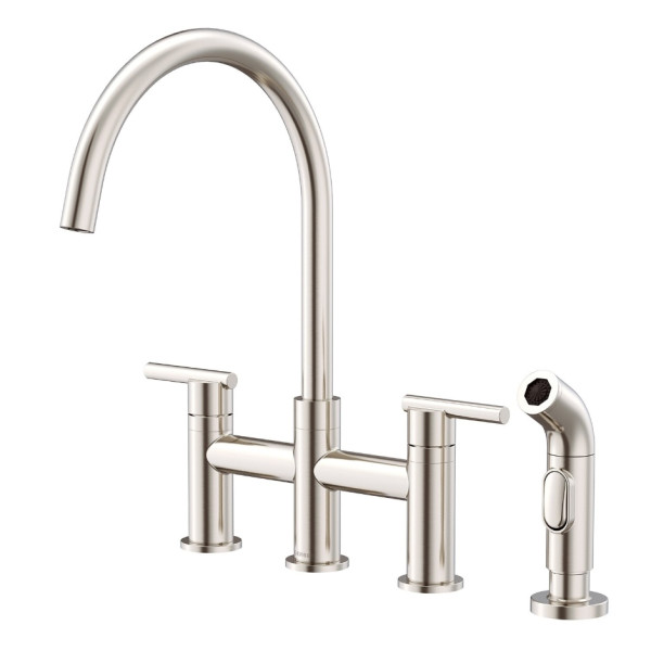 Parma- 2 Handle Bridge Kitchen Faucet With Sprayer