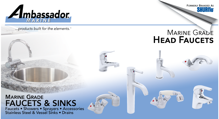 Ambassador Marine Deck Tap - Chrome Boat Faucet For Fresh Water Systems