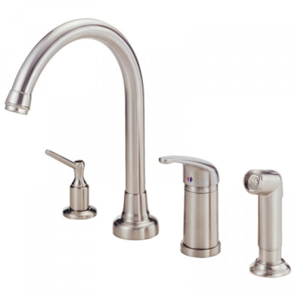 Melrose- 1 Handle Kitchen Faucet with Sprayer & Soap / Lotion Dispenser